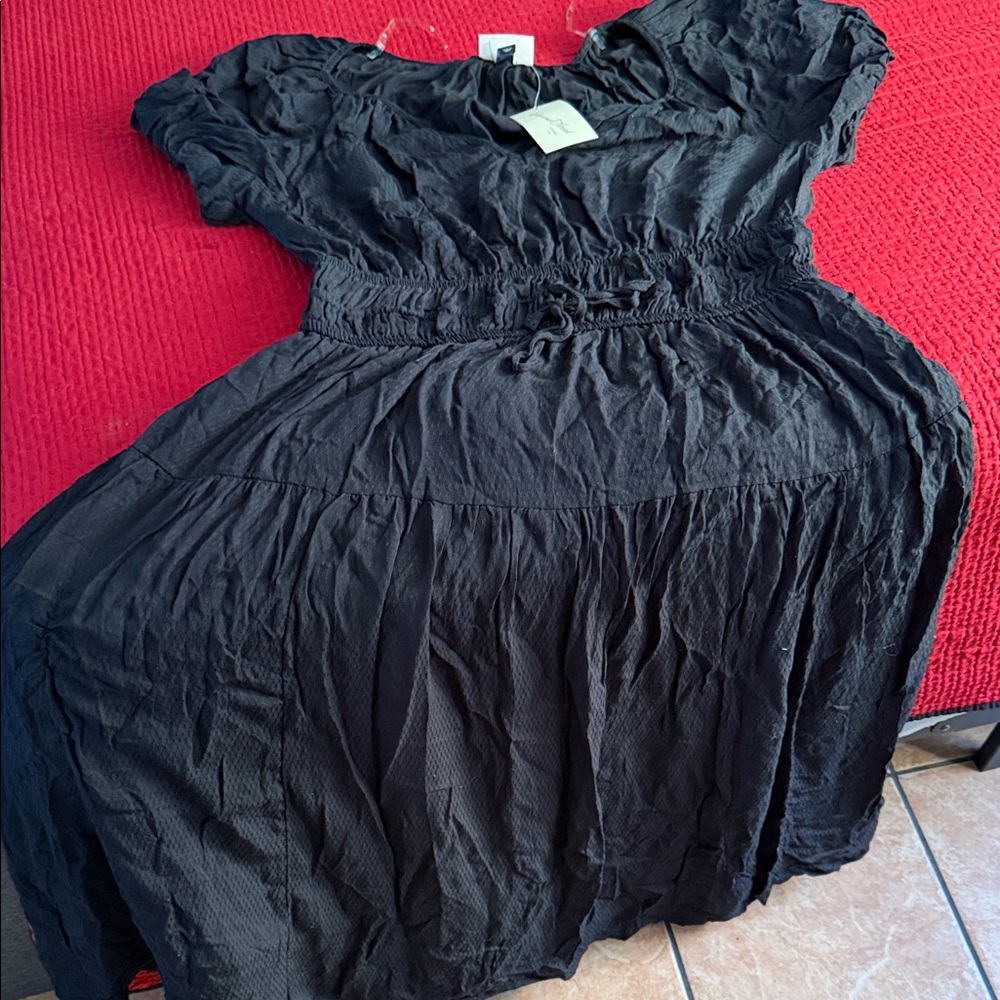 Universal Thread Black Smocked-Waist Midi Dress